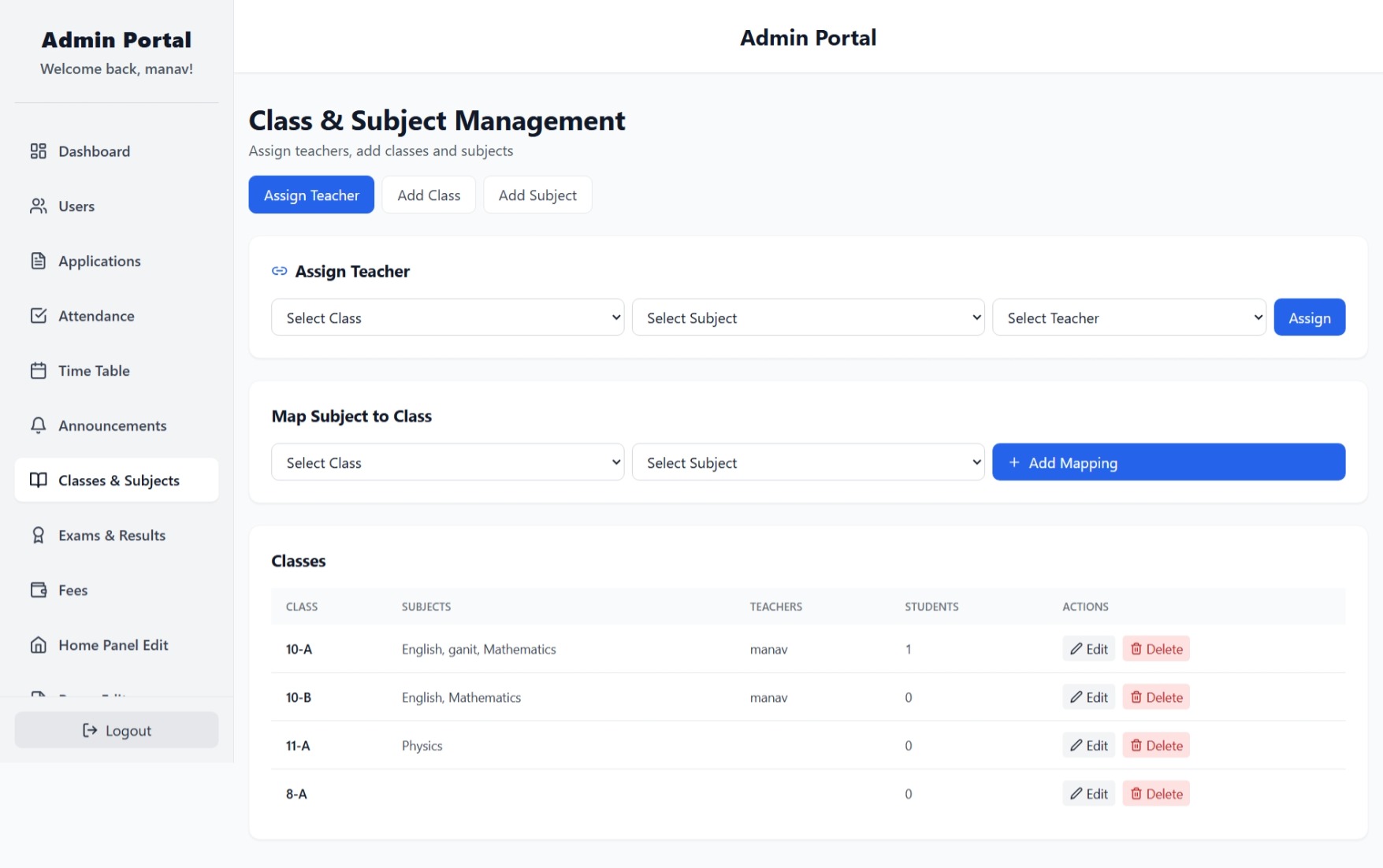 School Management System – React & Node.js image 5