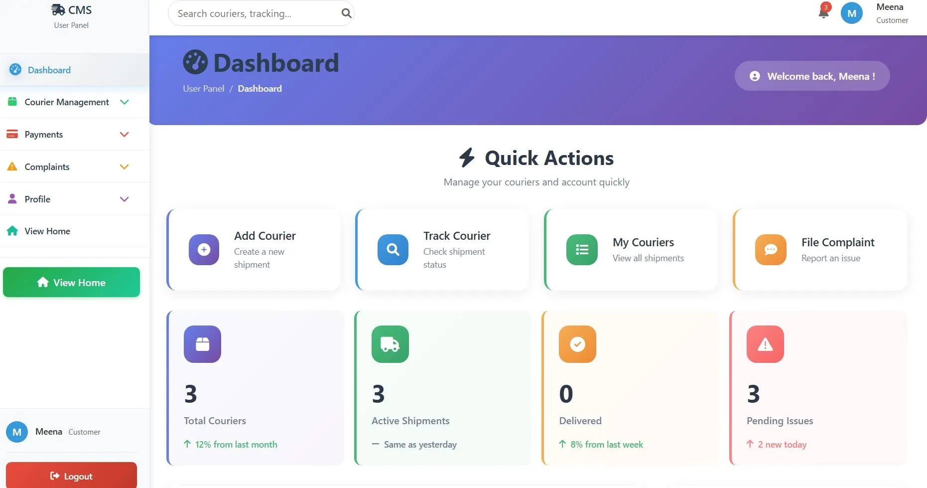 Courier Management System In PHP