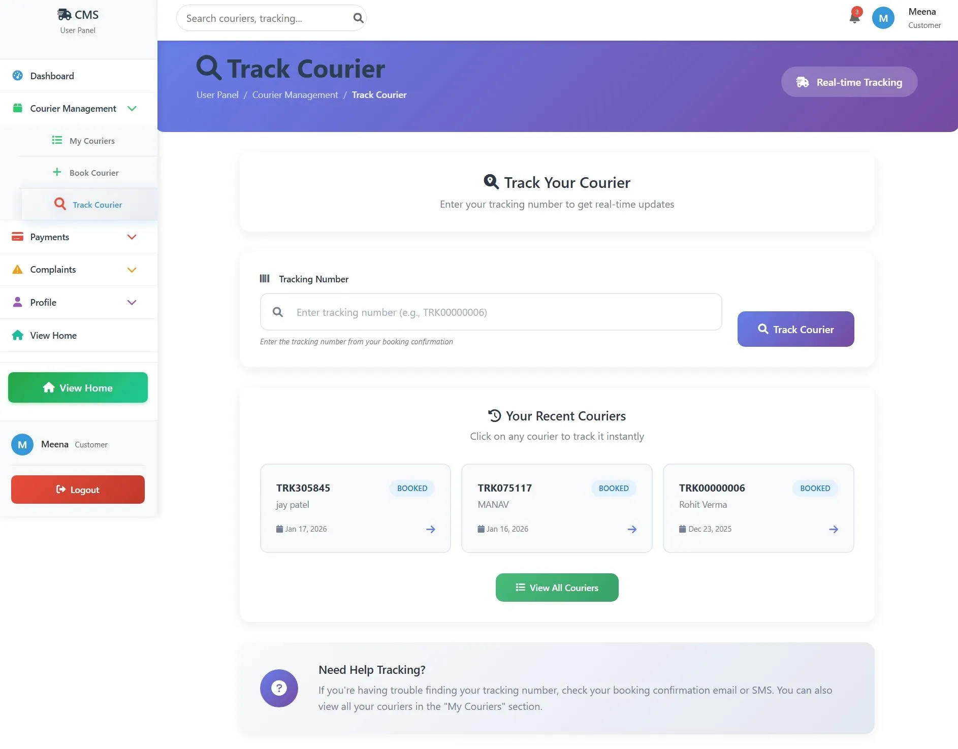 Courier Management System In PHP - thumbnail 4