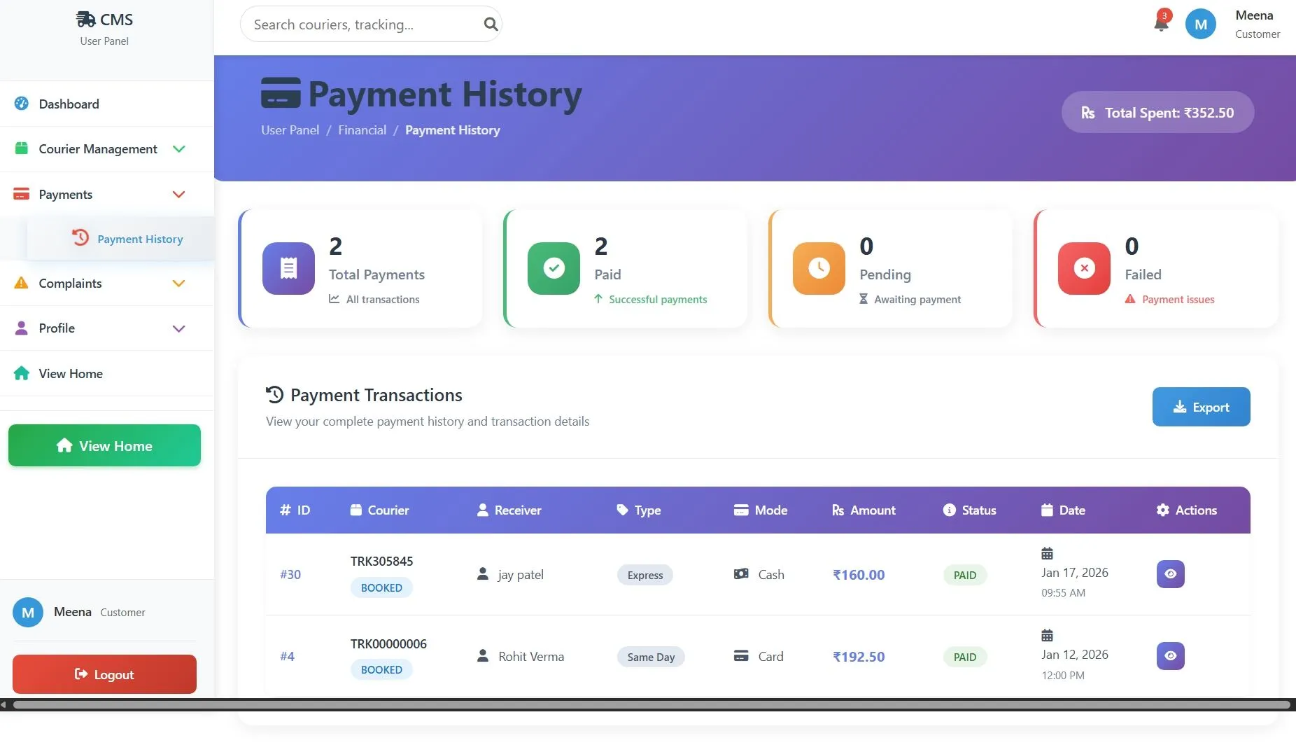 Courier Management System In PHP - thumbnail 5