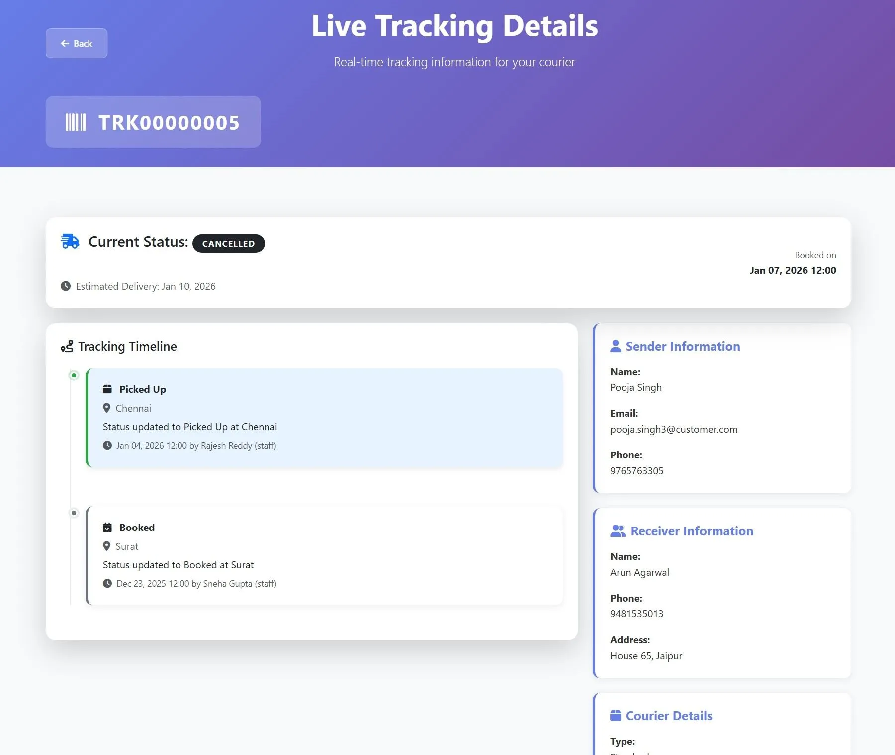 Courier Management System In PHP - thumbnail 16
