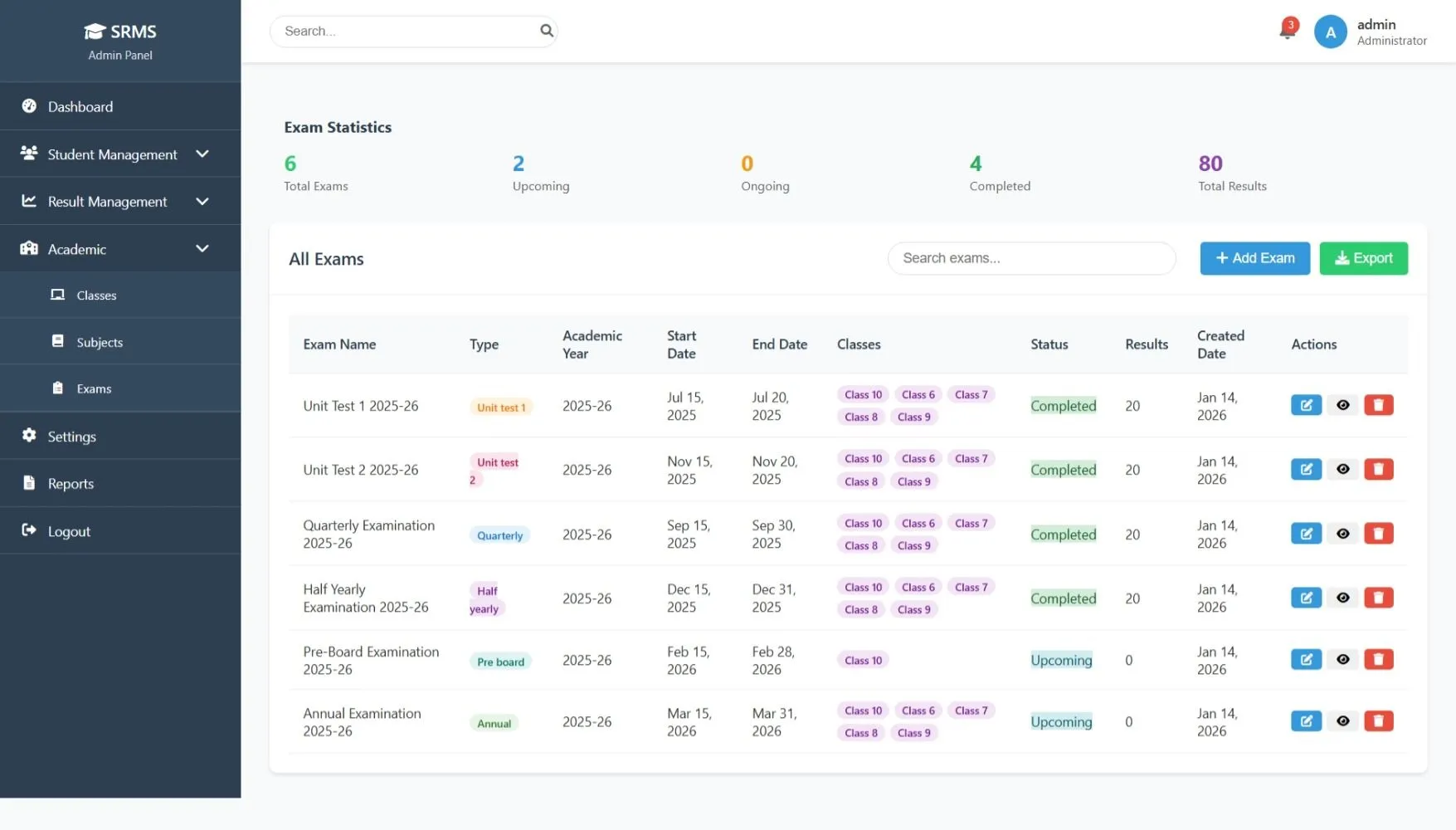Exam Result Management System In PHP & SQl - thumbnail 8