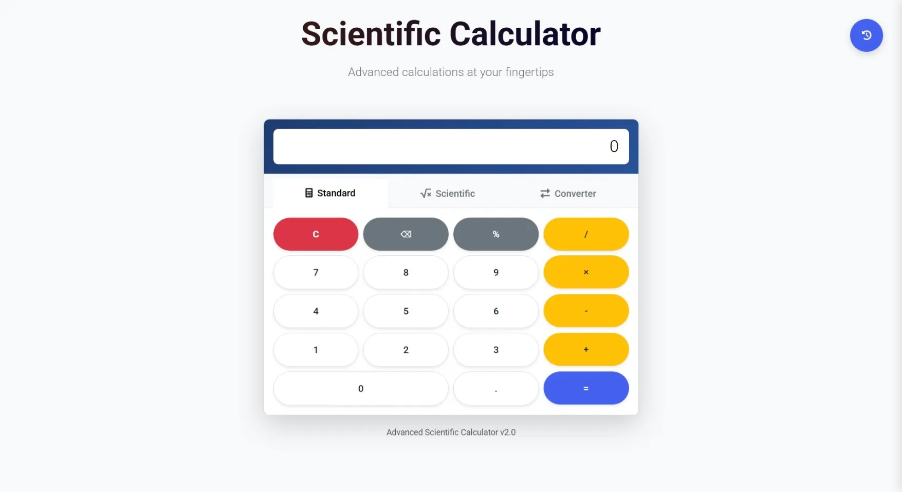 Scientific Calculator Using JavaScript